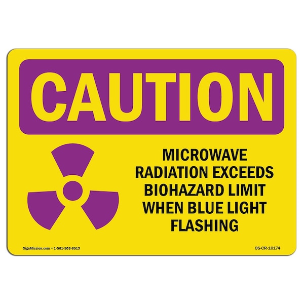 OSHA RADIATION Sign, May Contain Radioactive Material, 14in X 10in Aluminum, 14" W, 10" H, Landscape